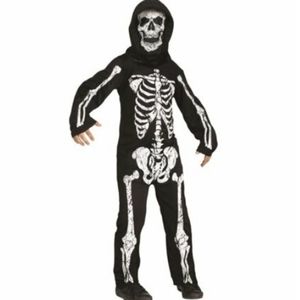 Skeleton Costume with gloves boys size 4-6